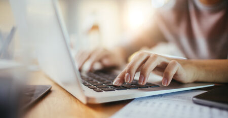 Woman using a computer